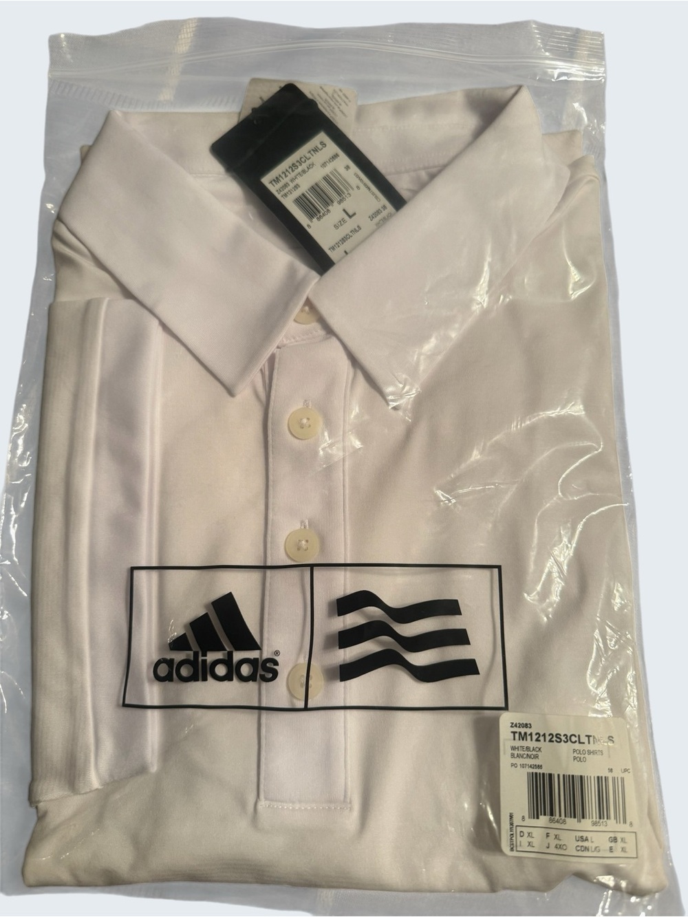 adidas Men's White Polo with Logo